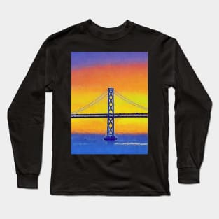 The bridge to sunset illustration Long Sleeve T-Shirt